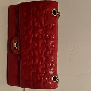 CHANEL Red Quilted Clutch